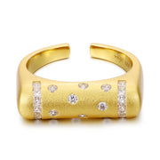 Gold Geometric CZ Ring